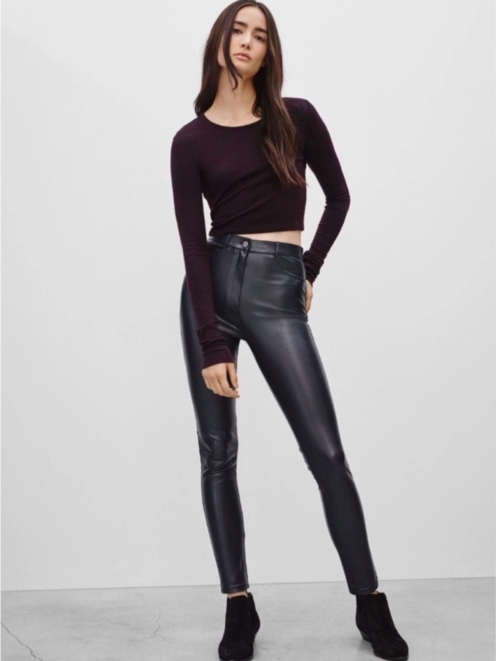 Wilfred Free Faux Leather Adrienne Skinny Pants in Black